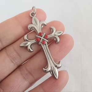 Red Ruby cross pendant